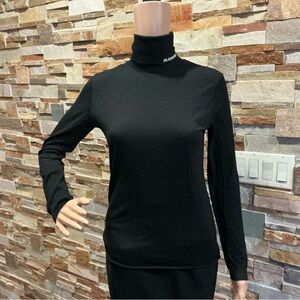 Jil Sander Black  Lightweight Wool Blend Turtleneck